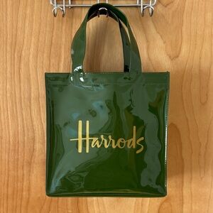 Harrods Glossy Olive Green Tote